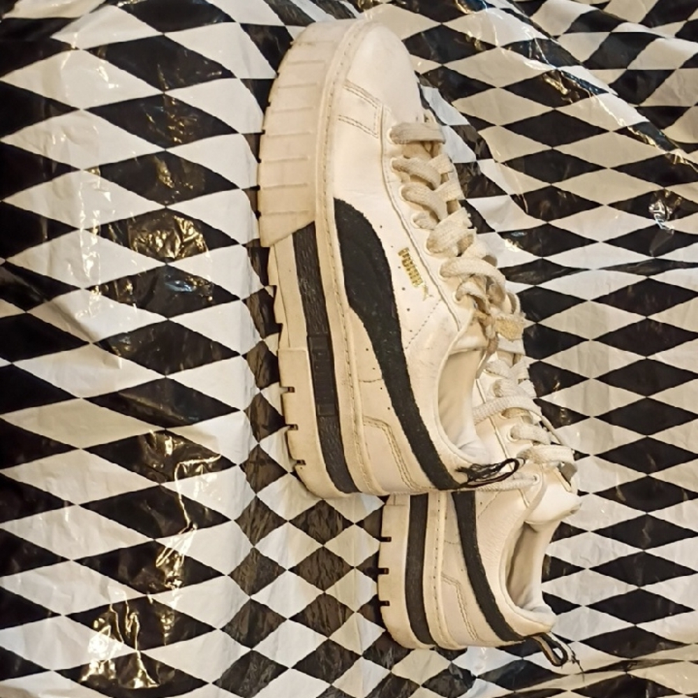 Puma White and Black Athletic Shoes